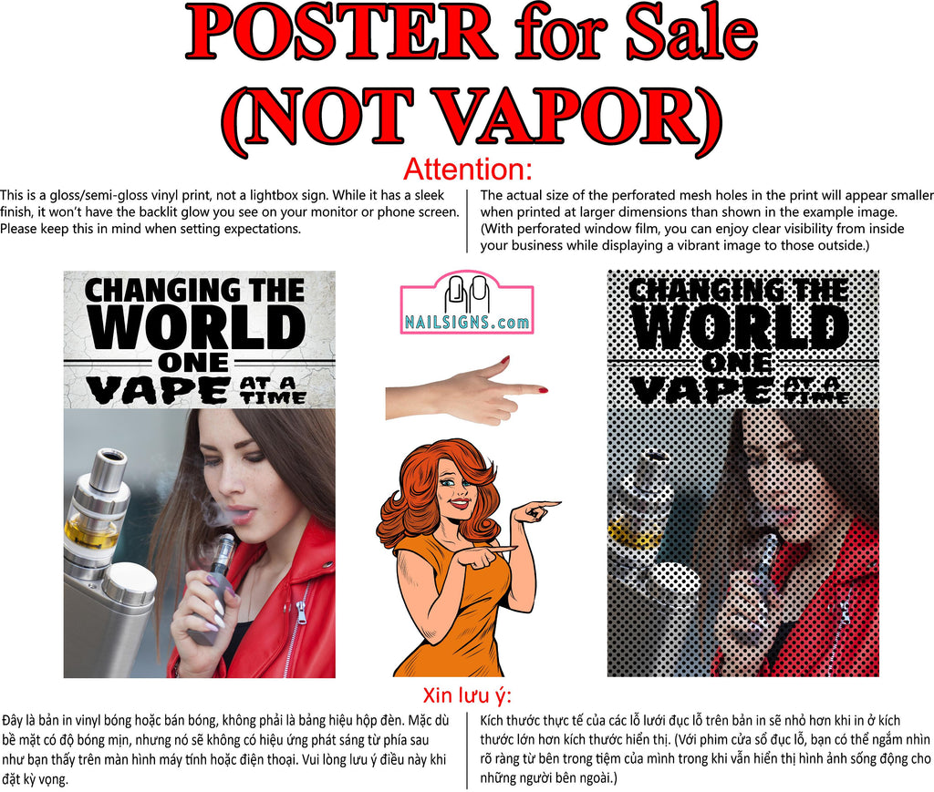 Vape 03 Perforated Mesh One Way Vision Window Vinyl See Through store Sign Juice Vaper e-liquids Pen Shop Vertical