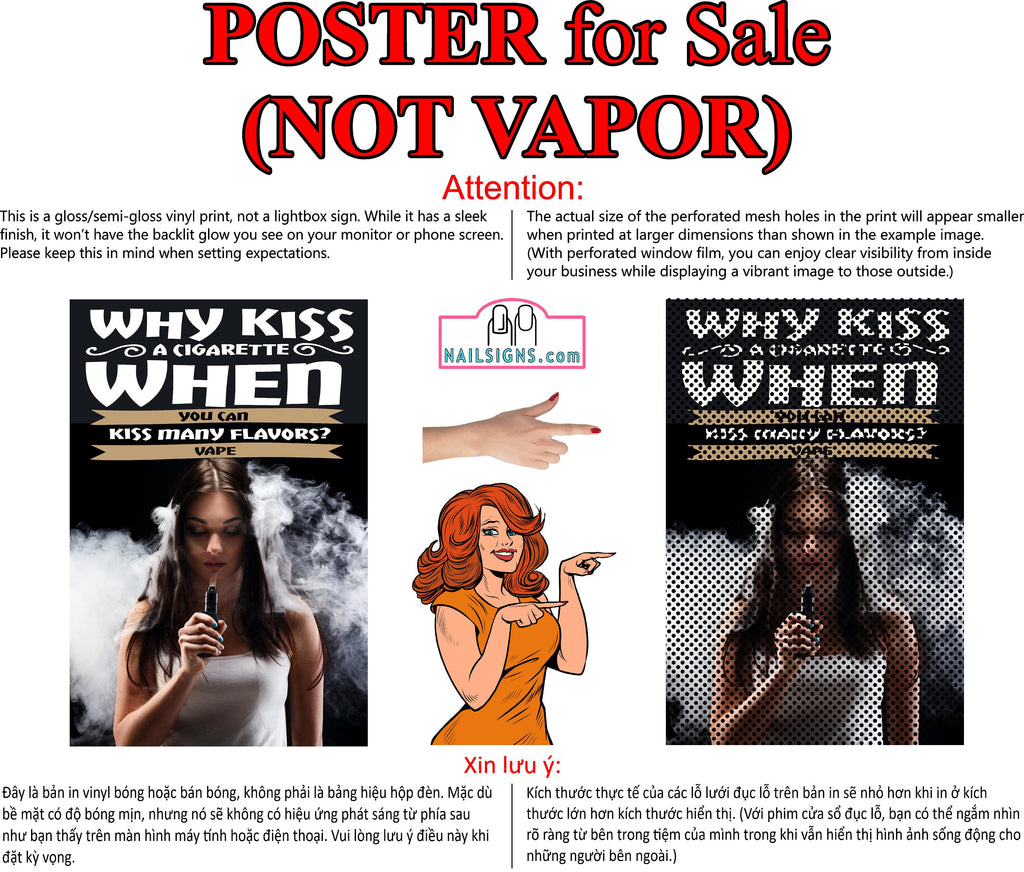 Vape 06 Perforated Mesh One Way Vision Window Vinyl See Through store Sign Juice Vaper e-liquids Pen Shop Vertical