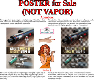 Vape 01 Perforated Mesh One Way Vision Window Vinyl See Through Sign Juice Vaper e-liquids Pen Shop Vertical
