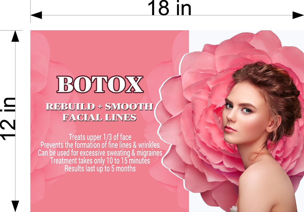 Botox 10 Wallpaper Poster with Adhesive Backing Wall Sticker Decor Indoors Interior Sign Horizontal