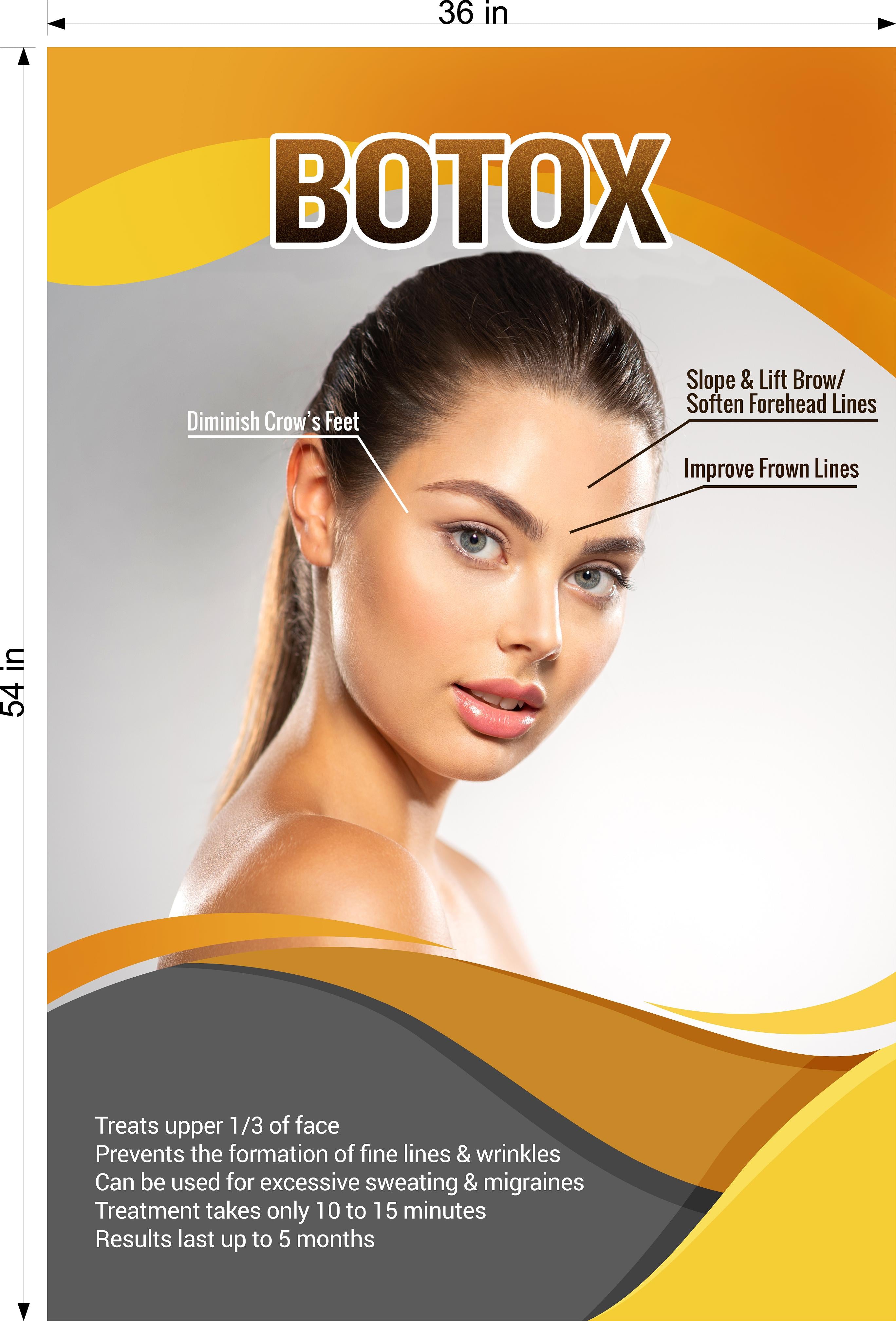 Botox 18 Perforated Mesh One Way Vision See-Through Window Vinyl Poster Sign Vertical