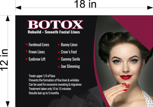 Botox 20 Wallpaper Poster with Adhesive Backing Wall Sticker Decor Indoors Interior Sign Horizontal