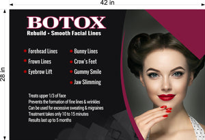 Botox 20 Perforated Mesh One Way Vision See-Through Window Vinyl Poster Sign Horizontal