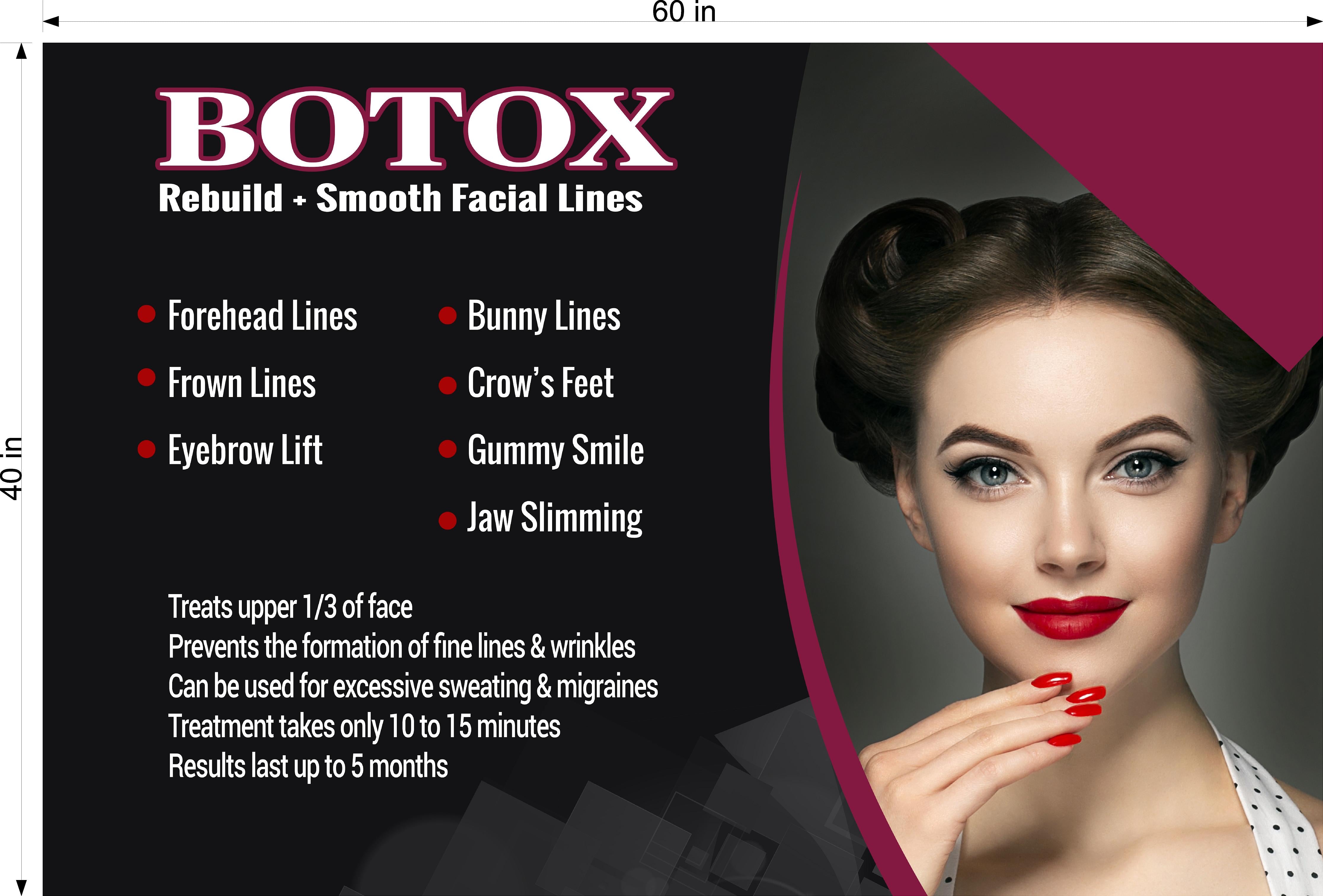 Botox 20 Perforated Mesh One Way Vision See-Through Window Vinyl Poster Sign Horizontal