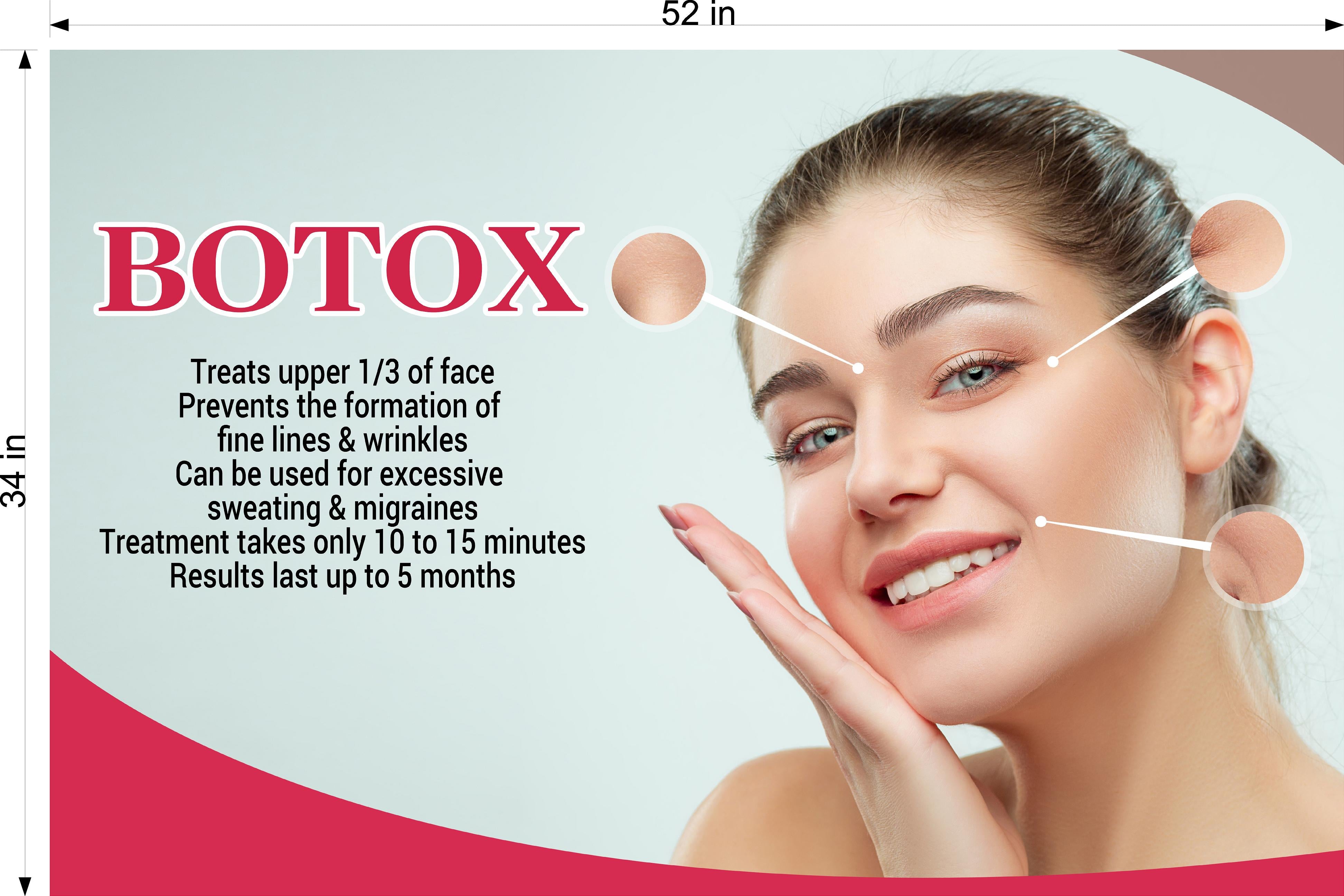 Botox 09 Wallpaper Poster with Adhesive Backing Wall Sticker Decor Indoors Interior Sign Horizontal