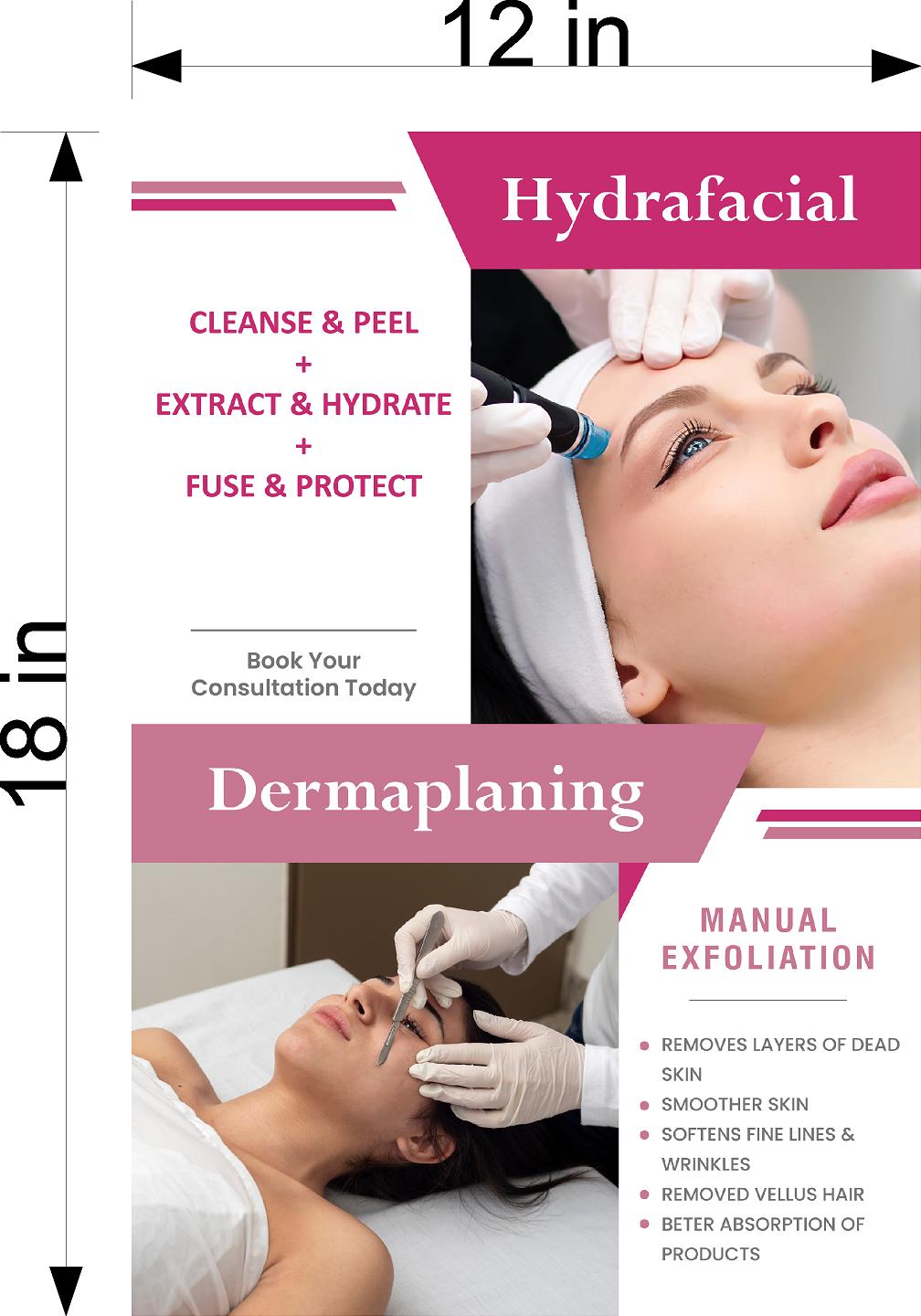 Facial 12 Wallpaper Poster Decal with Adhesive Backing Wall Sticker Decor Hydrafacial Vertical