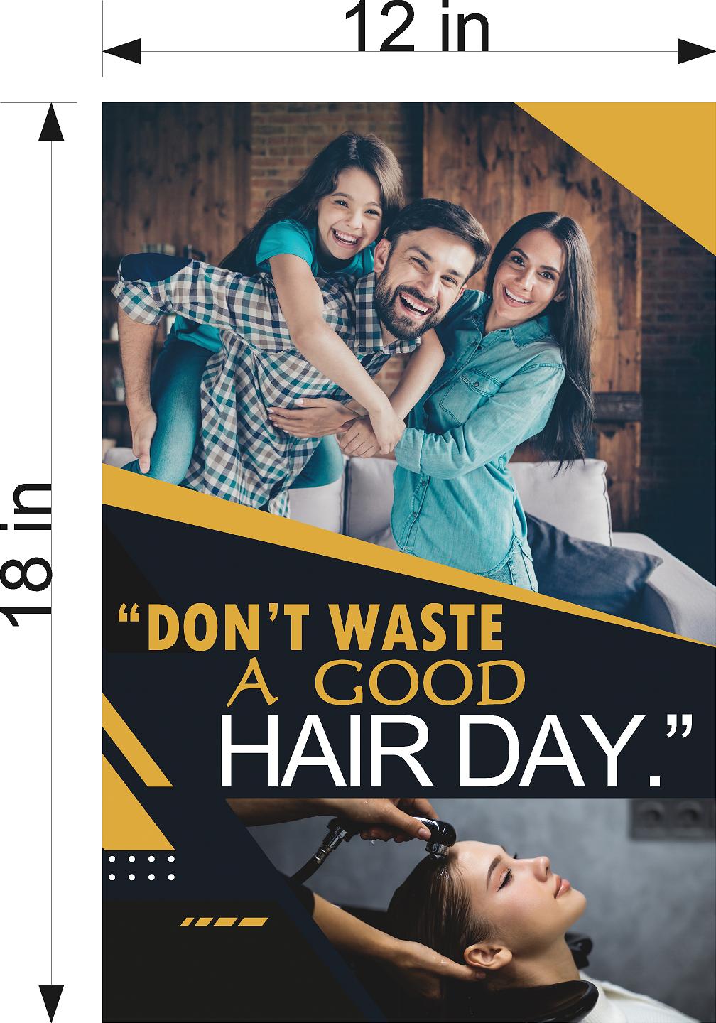 Family Hair 03 Wallpaper Poster Decal with Adhesive Backing Wall Decor Indoors Interior Sign Haircut Vertical