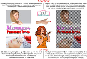 Microblading 14 Perforated Mesh One Way Vision See-Through Window Vinyl Salon Services Permanent Makeup Tattoo Vertical