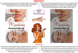 Microblading 15 Perforated Mesh One Way Vision See-Through Window Vinyl Salon Services Permanent Makeup Vertical