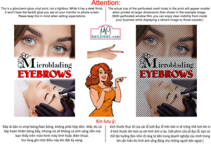Microblading 16 Perforated Mesh One Way Vision See-Through Window Vinyl Salon Services Permanent Makeup Tattoo Vertical
