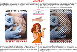 Microblading 07 Perforated Mesh One Way Vision See-Through Window Vinyl Salon Eyebrows Care Vertical