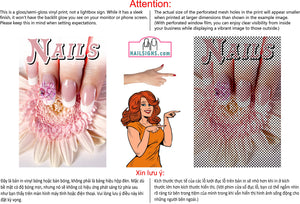 Nails 15 Perforated Mesh One Way Vision See-Through Window Vinyl Salon Sign Vertical