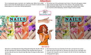 Nails 06 Perforated Mesh One Way Vision Window Vinyl Nail Salon See-Through Sign Horizontal
