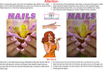 Nails 09 Perforated Mesh One Way Vision See-Through Window Vinyl Salon Sign Vertical