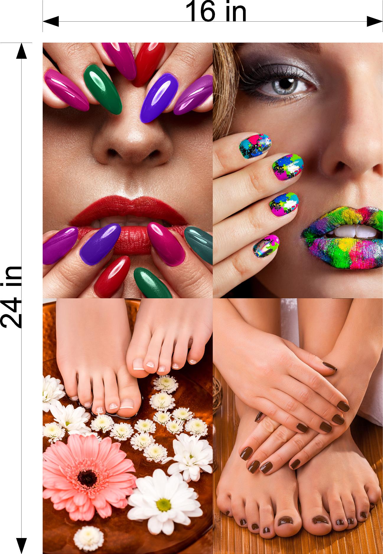 Pedicure & Manicure 21 Perforated Mesh One Way Vision Window Vinyl Nail Salon See Through Sign Horizontal (Copy)