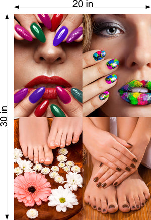 Pedicure & Manicure 21 Perforated Mesh One Way Vision Window Vinyl Nail Salon See Through Sign Horizontal (Copy)