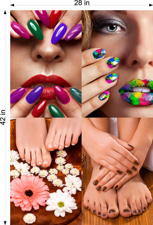 Pedicure & Manicure 21 Perforated Mesh One Way Vision Window Vinyl Nail Salon See Through Sign Horizontal (Copy)