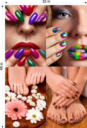 Pedicure & Manicure 21 Perforated Mesh One Way Vision Window Vinyl Nail Salon See Through Sign Horizontal (Copy)