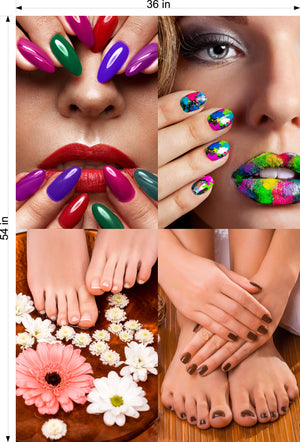 Pedicure & Manicure 21 Perforated Mesh One Way Vision Window Vinyl Nail Salon See Through Sign Horizontal (Copy)