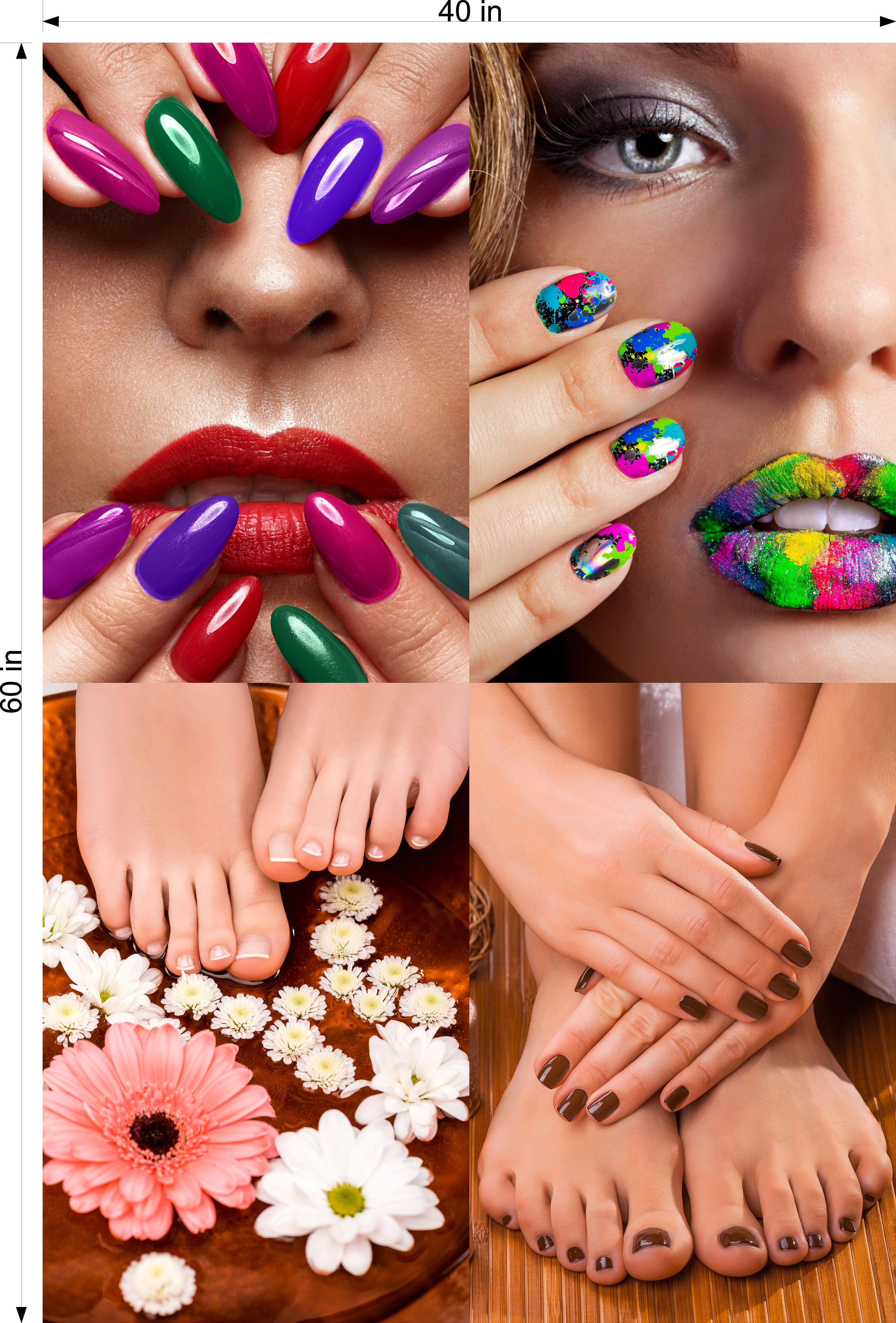 Pedicure & Manicure 21 Perforated Mesh One Way Vision Window Vinyl Nail Salon See Through Sign Horizontal (Copy)