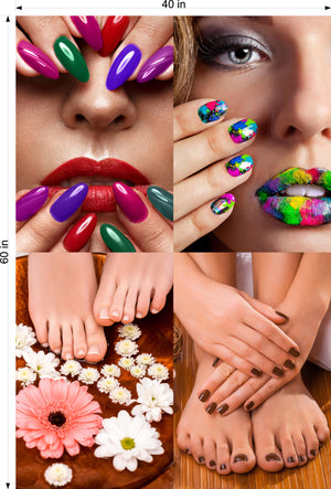 Pedicure & Manicure 21 Perforated Mesh One Way Vision Window Vinyl Nail Salon See Through Sign Horizontal (Copy)