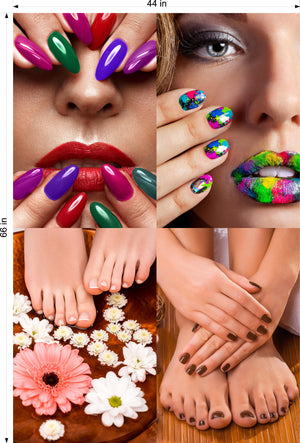 Pedicure & Manicure 21 Perforated Mesh One Way Vision Window Vinyl Nail Salon See Through Sign Horizontal (Copy)