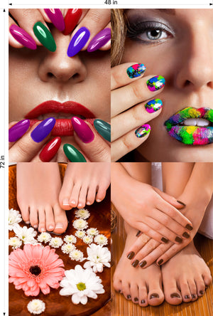 Pedicure & Manicure 21 Perforated Mesh One Way Vision Window Vinyl Nail Salon See Through Sign Horizontal (Copy)