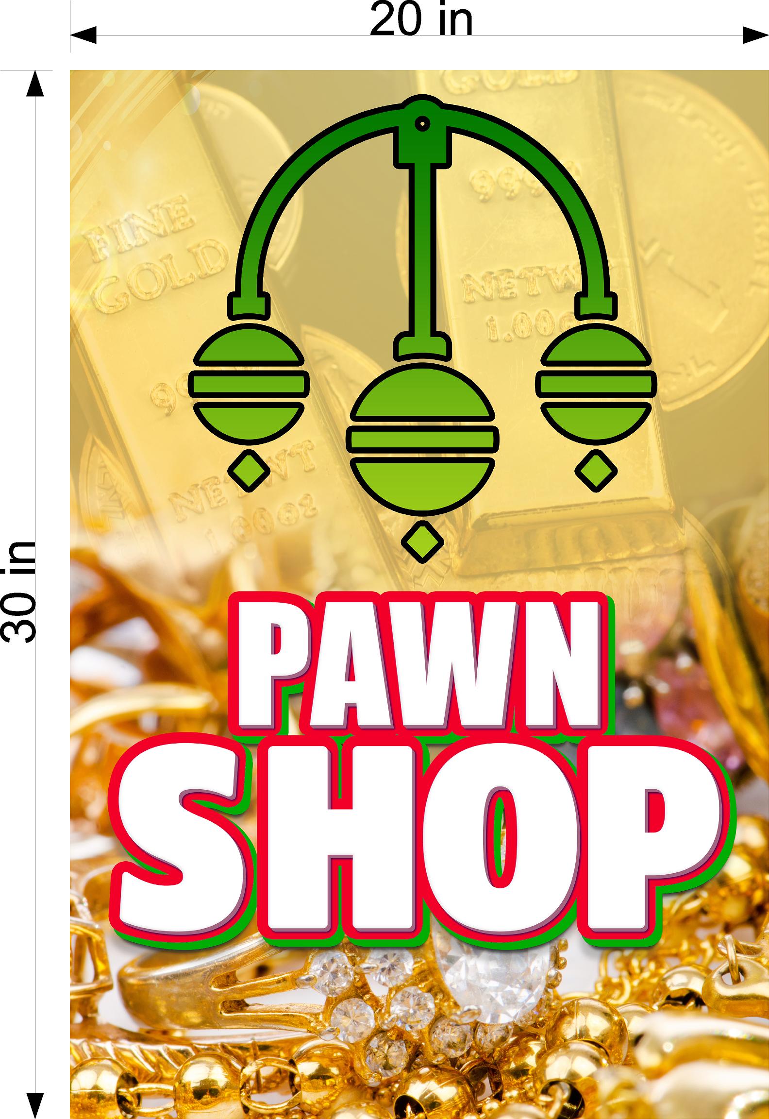 Pawn Shop 08 Photo-Realistic Paper Poster Premium Interior Inside Sign Buy Gold Silver Jewelry Wall Window Non-Laminated Vertical