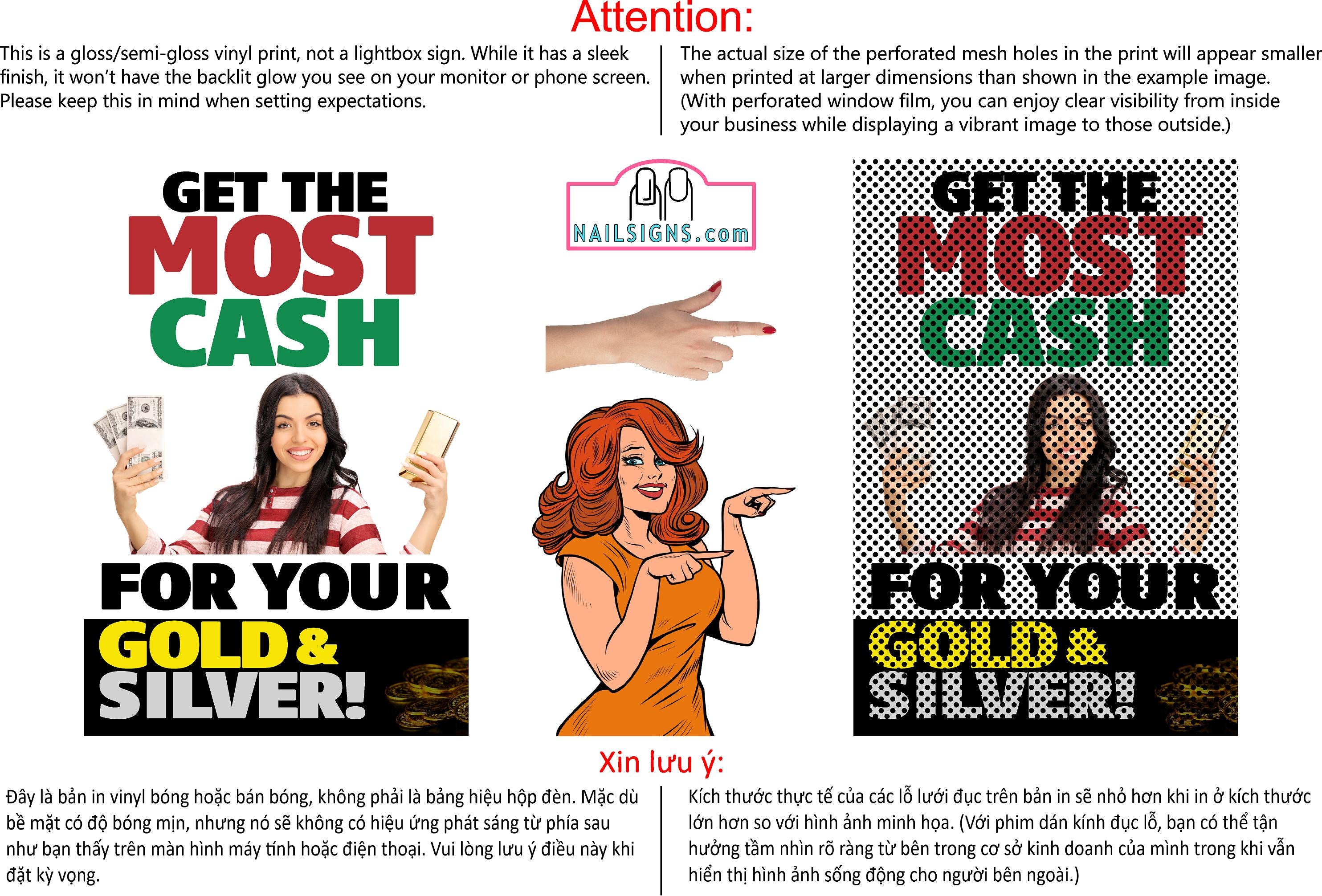 Pawn Shop 03 Perforated Mesh One Way Vision See Through Window Vinyl Buy Gold Silver Jewelry Sign Salon Vertical