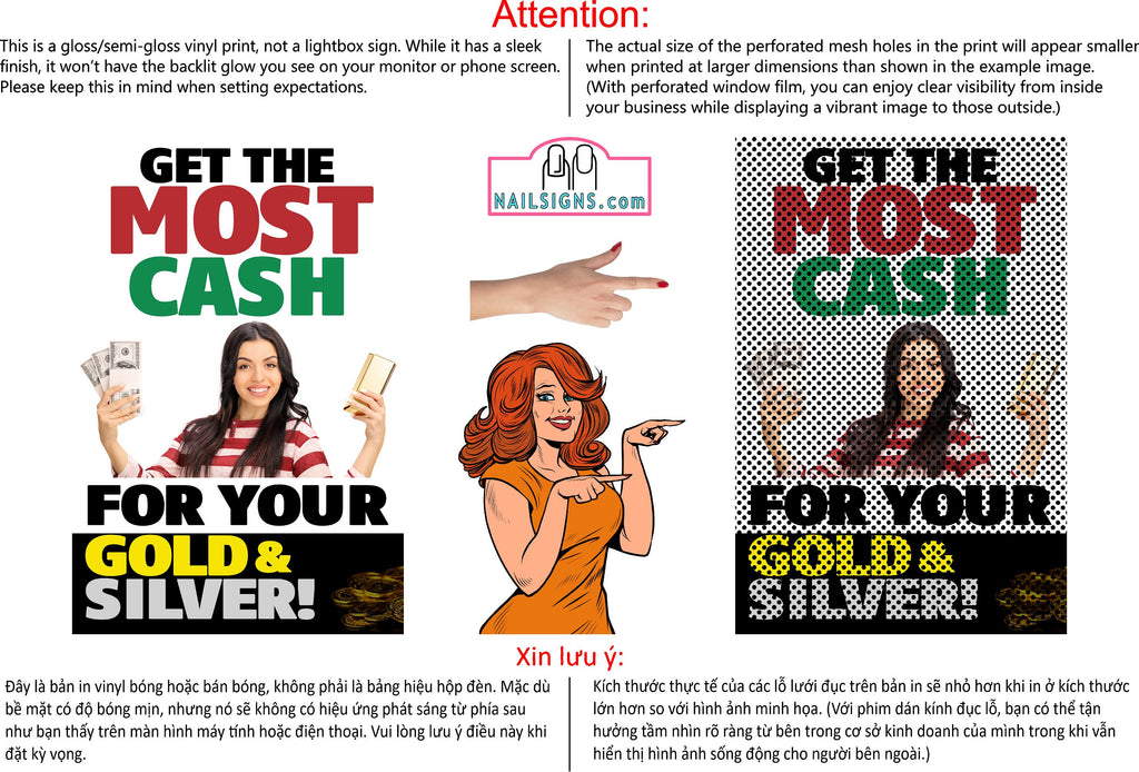 Pawn Shop 03 Perforated Mesh One Way Vision See Through Window Vinyl Buy Gold Silver Jewelry Sign Salon Vertical