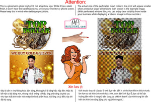 Pawn Shop 05 Perforated Mesh One Way Vision See Through Window Vinyl Buy Gold Silver Jewelry Sign Salon Vertical