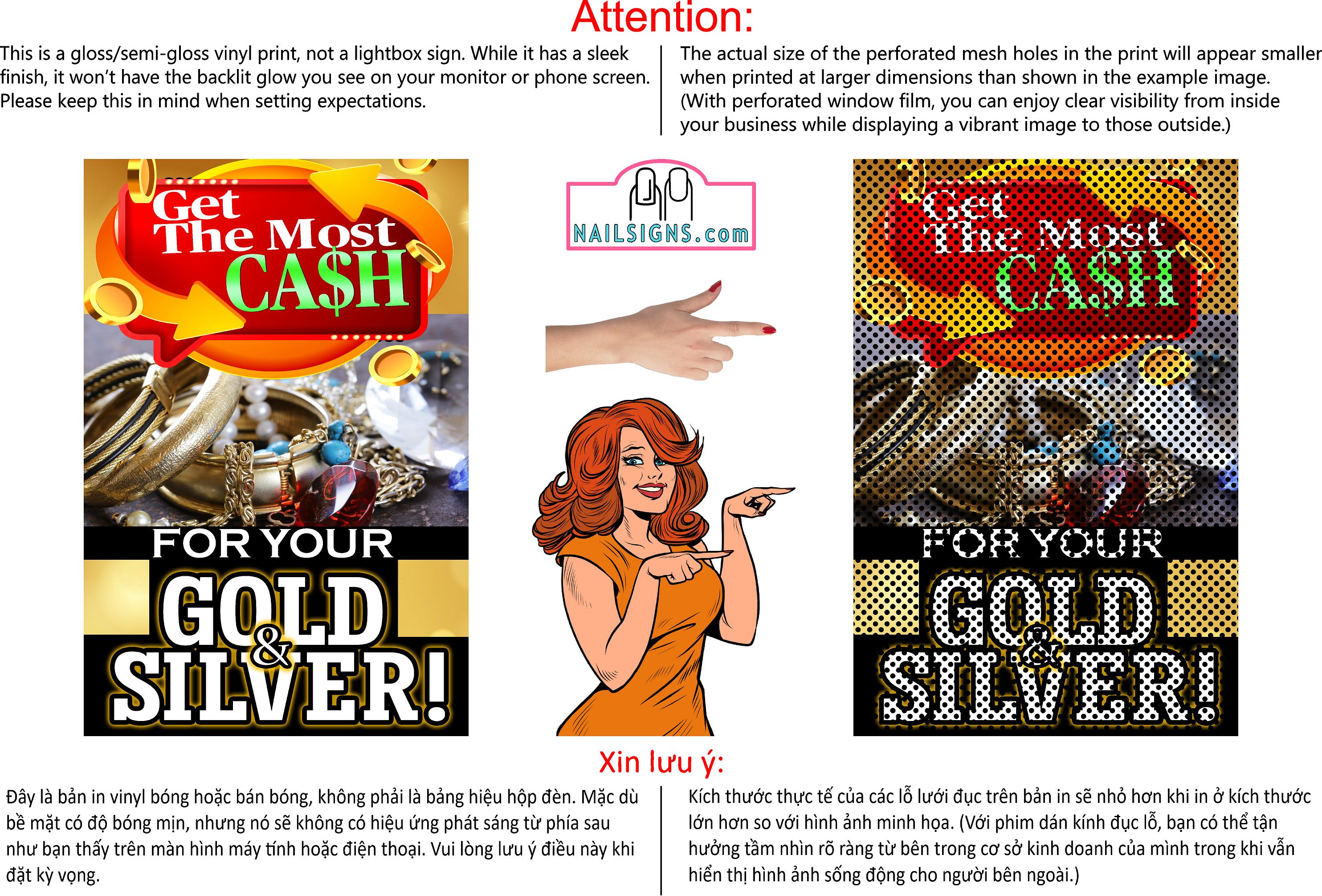 Pawn Shop 07 Perforated Mesh One Way Vision See Through Window Vinyl Buy Gold Silver Jewelry Sign Salon Vertical