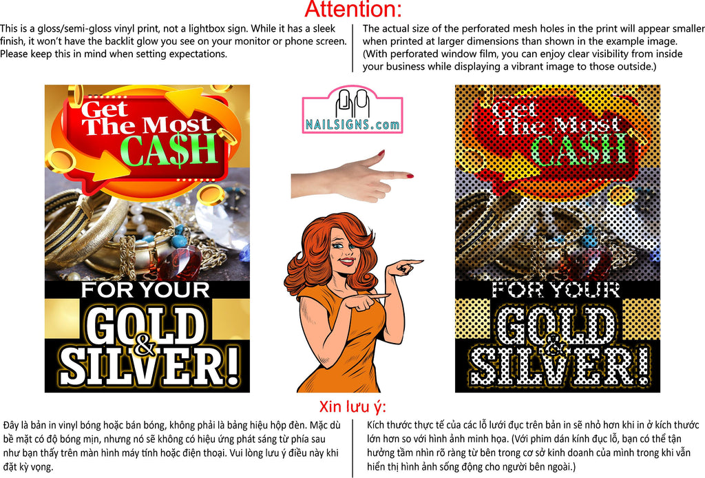 Pawn Shop 07 Perforated Mesh One Way Vision See Through Window Vinyl Buy Gold Silver Jewelry Sign Salon Vertical