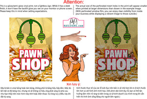 Pawn Shop 08 Perforated Mesh One Way Vision See Through Window Vinyl Buy Gold Silver Jewelry Sign Salon Vertical