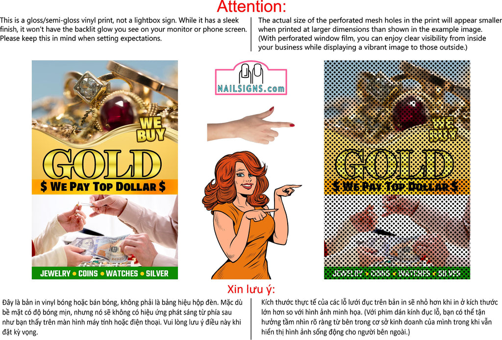 Pawn Shop 01 Perforated Mesh One Way Vision See Through Window Vinyl Buy Gold Silver Jewelry Sign Salon Vertical