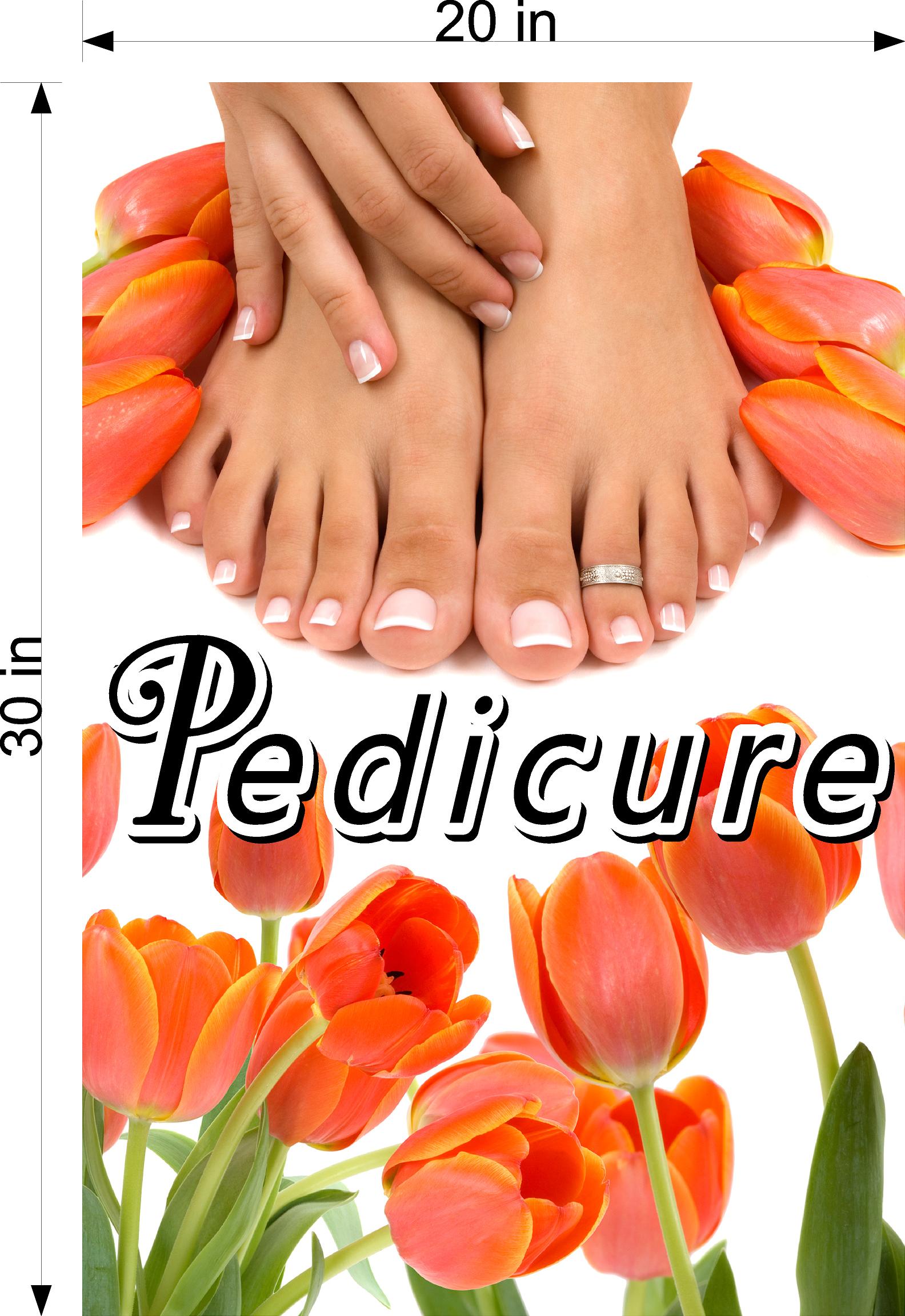 Pedicure 23 Window Decal Interior/Exterior Vinyl Adhesive Front BLOCKS Outside Inside View Translucent Privacy Vertical