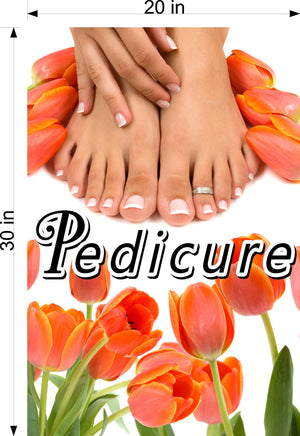 Pedicure 23 Window Decal Interior/Exterior Vinyl Adhesive Front BLOCKS Outside Inside View Translucent Privacy Vertical