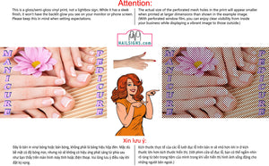 Pedicure & Manicure 20 Perforated Mesh One Way Vision Window Vinyl Nail Salon See Through Sign Horizontal