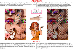 Pedicure & Manicure 21 Perforated Mesh One Way Vision Window Vinyl Nail Salon See Through Sign Horizontal (Copy)