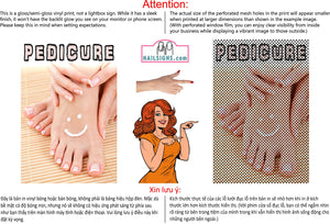 Pedicure 15 Perforated Mesh One Way Vision See-Through Window Vinyl Nail Salon Sign Vertical
