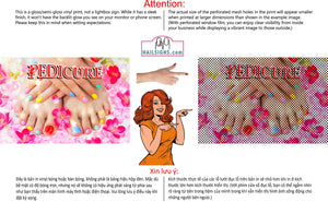 Pedicure 29 Perforated Mesh One Way Vision See-Through Window Vinyl Nail Salon Sign Horizontal
