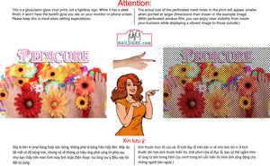 Pedicure 30 Perforated Mesh One Way Vision See-Through Window Vinyl Nail Salon Sign Horizontal