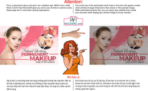 Permanent 30 Perforated Mesh One Way Vision See-Through Window Vinyl Makeup Eyebrows Lips Salon Sign Microblading Horizontal