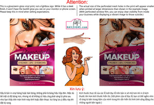 Permanent 38 Perforated Mesh One Way Vision See-Through Window Vinyl Eyebrows Salon Sign Microblading Vertical