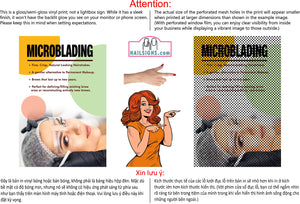 Permanent 46 Perforated Mesh One Way Vision See-Through Window Vinyl Eyebrows Makeup Sign Microblading Vertical