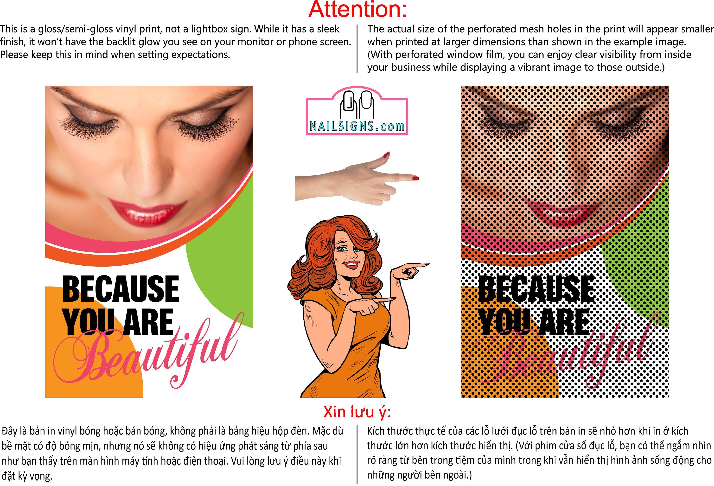 Permanent 47 Perforated Mesh One Way Vision See-Through Window Vinyl Eyebrows Makeup Sign Microblading Vertical