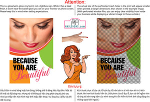 Permanent 47 Perforated Mesh One Way Vision See-Through Window Vinyl Eyebrows Makeup Sign Microblading Vertical