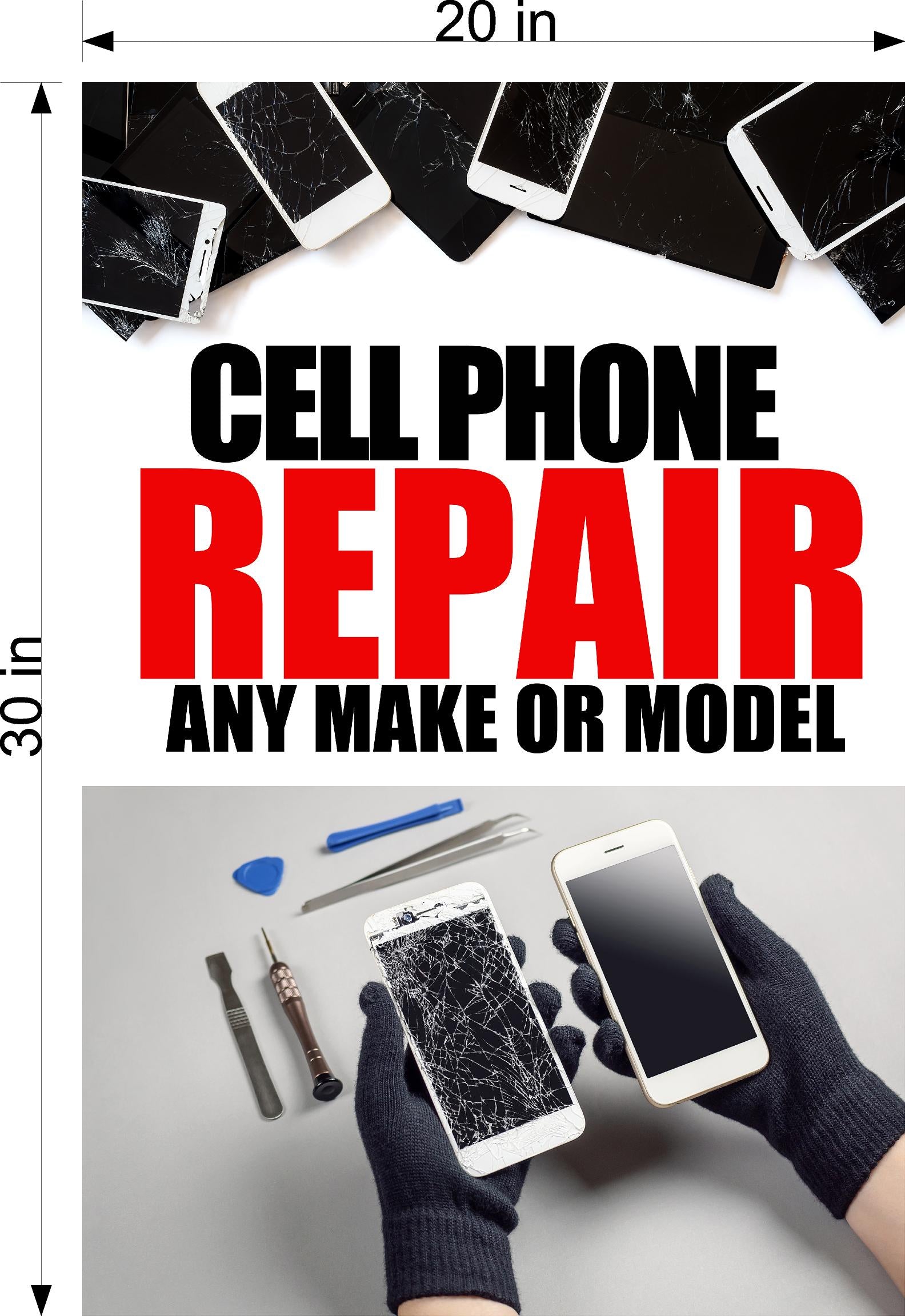 Phone Repair 03 Photo-Realistic Paper Poster Premium Interior Inside Sign Fix Smartphone buy Cell Wall Window Non-Laminated Vertical