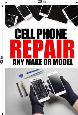 Phone Repair 03 Photo-Realistic Paper Poster Premium Interior Inside Sign Fix Smartphone buy Cell Wall Window Non-Laminated Vertical