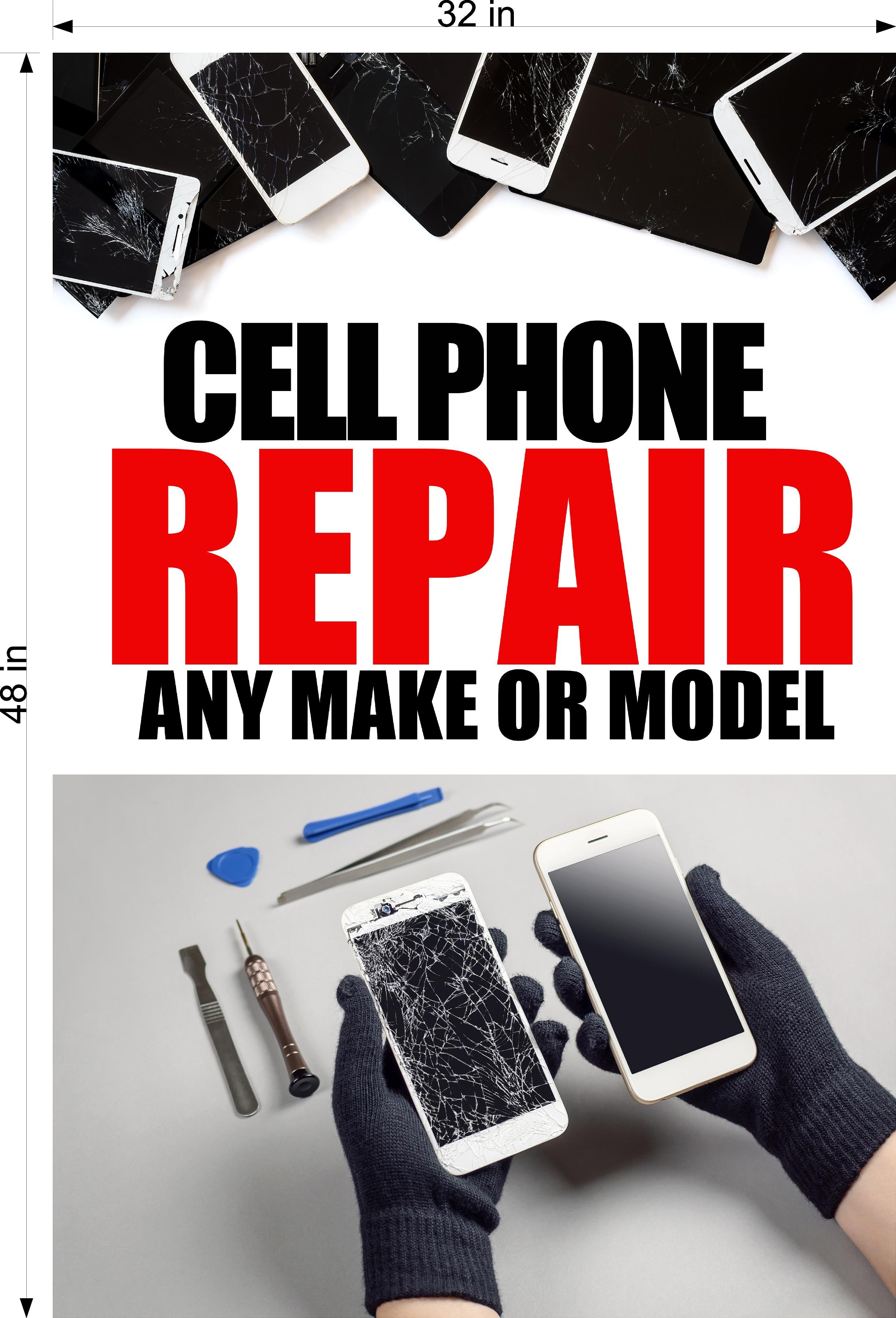 Phone Repair 03 Perforated Mesh One Way Vision See Through Window Vinyl Buy Fix Cell Tablet Sign Salon Vertical
